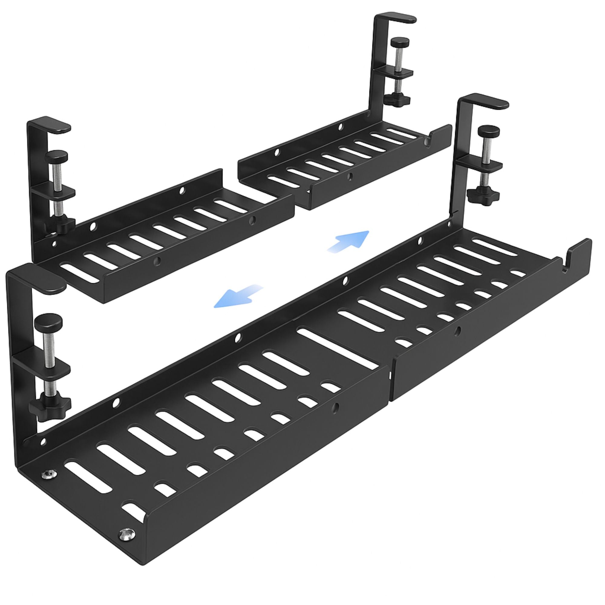 Gadget Wagon Extendable Cable Management Tray Organizer Under Desk for Office and Home No Drill Metal, Black Free Shipping