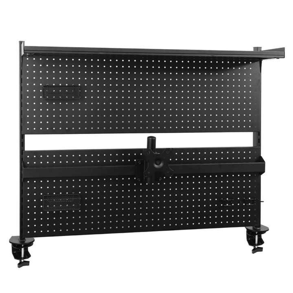 Gadget Wagon Desk Pegboard with Monitor Mount,2X Baskets, 2X Hooks, 1x top Shelf for Office, Gaming Desk Organizer, Privacy Panel,43 x 34inch, Black Desk Pegboard with Monitor Mount,2X Baskets, 2X Hooks, 1x top Shelf for Office, Gaming Desk Organizer, Privacy Panel,43 x 34inch, Black FREE SHIPPING