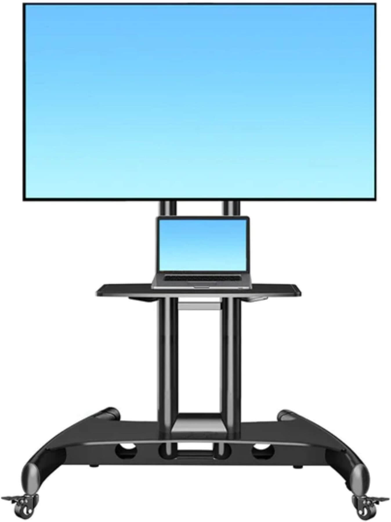 NB 32 to 75" TV Portable Wheel Stand with AV/VC Shelf 1500-60-1P Free Shipping
