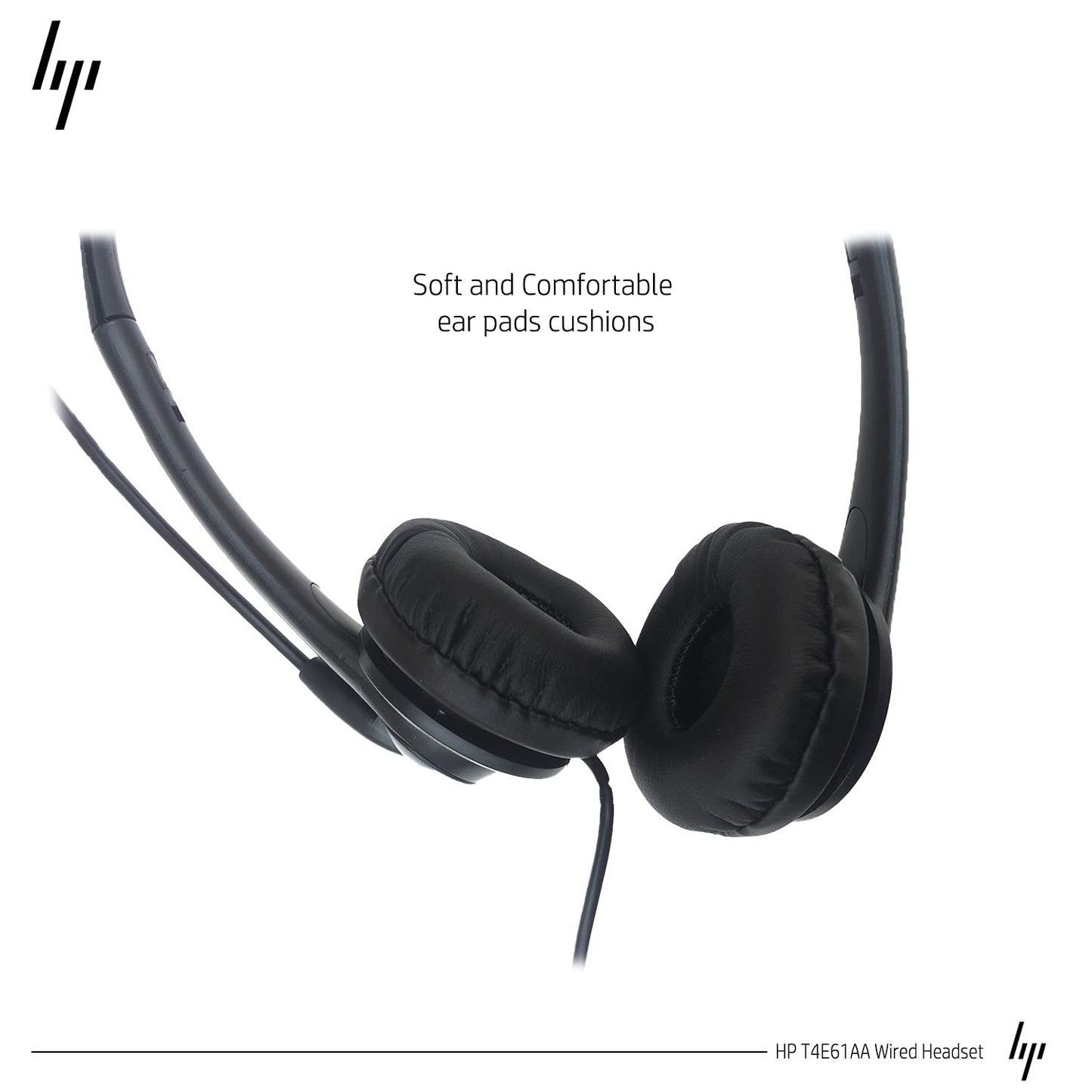 HP Stereo 3.5mm Over Ear Wired Headset with Mic (Black) T1A66AA Free Shipping