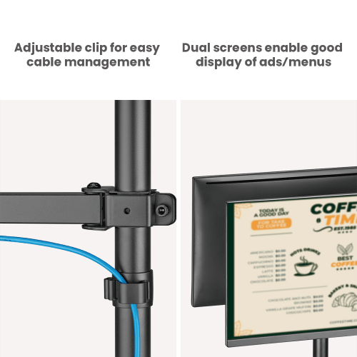 Lumi PMM 02 SD POS Mounting Solution for Dual Screens Pole Mount Stand For POS & Commercial Display System free shipping