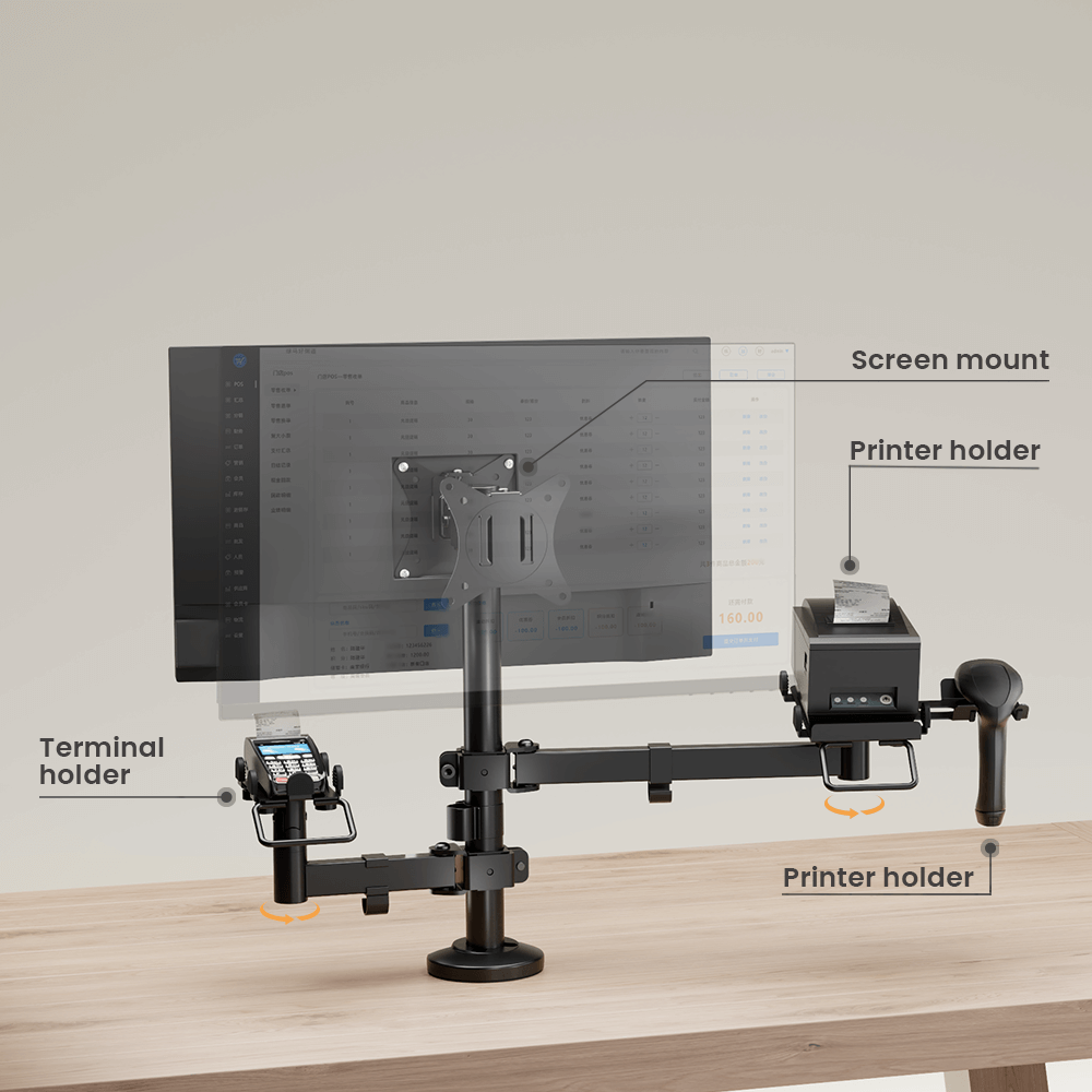 Lumi PMM 02 SD POS Mounting Solution for Dual Screens Pole Mount Stand For POS & Commercial Display System free shipping