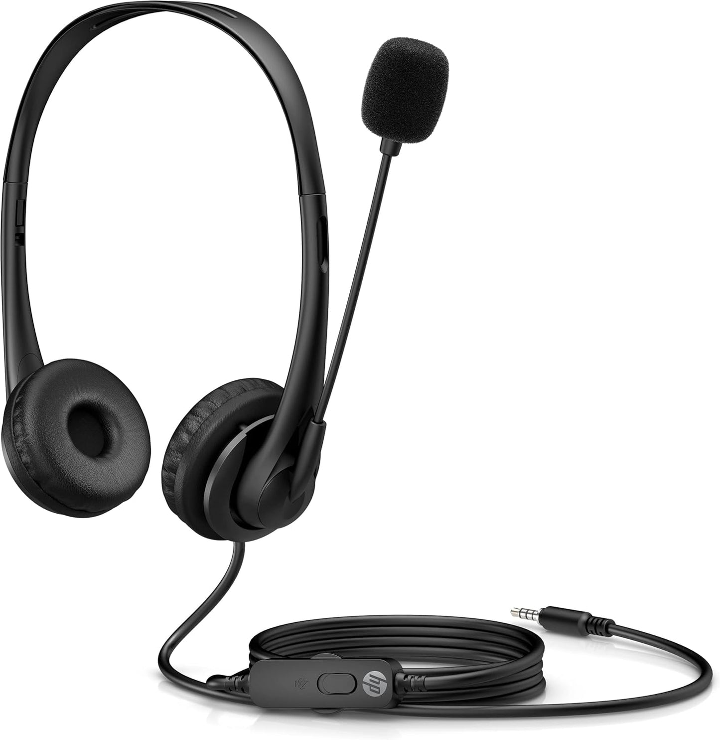 HP Stereo 3.5mm Over Ear Wired Headset with Mic (Black) T1A66AA