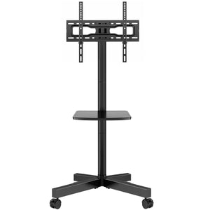 Universal Mobile TV Stand with Wheels for 23–55 Inch TVs|Height Adjustable|VESA 100x100 to 400x400|Up to 40 kg|Black, free shipping