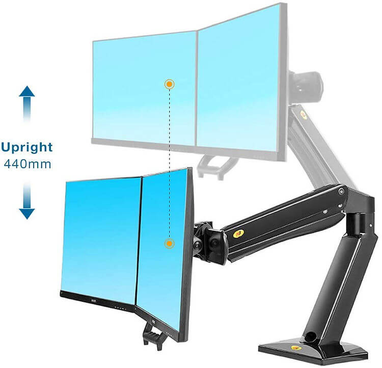 NB Gas Strut 24-32 inch Dual Screen Monitor Mount Bracket Desktop Load 2-15kgs