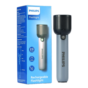 Philips ABS 17.1cms LED Rechargeable Flashlight / Torch – 400Lumens, 150m Range, 2000mAh SFL1181/56 free shipping