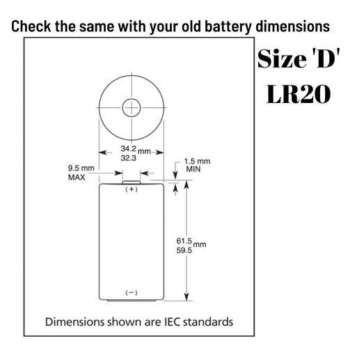 1.2 V 5000 mAh Size ' D ' Rechargeable battery for torches flashlights - GADGET WAGON Batteries