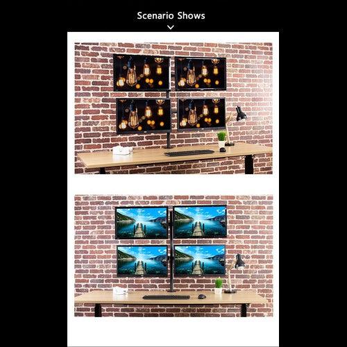 4 Monitor Desk Clamp Arm Stand for 13-27 inch Screens Stand - GADGET WAGON