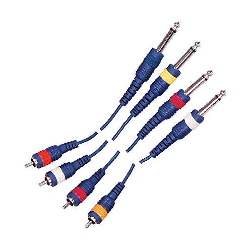 4 RCA Plug to 4 P-38 Mono Plug Cord Heavy Duty - GADGET WAGON Audio & Video Cables , Connectors