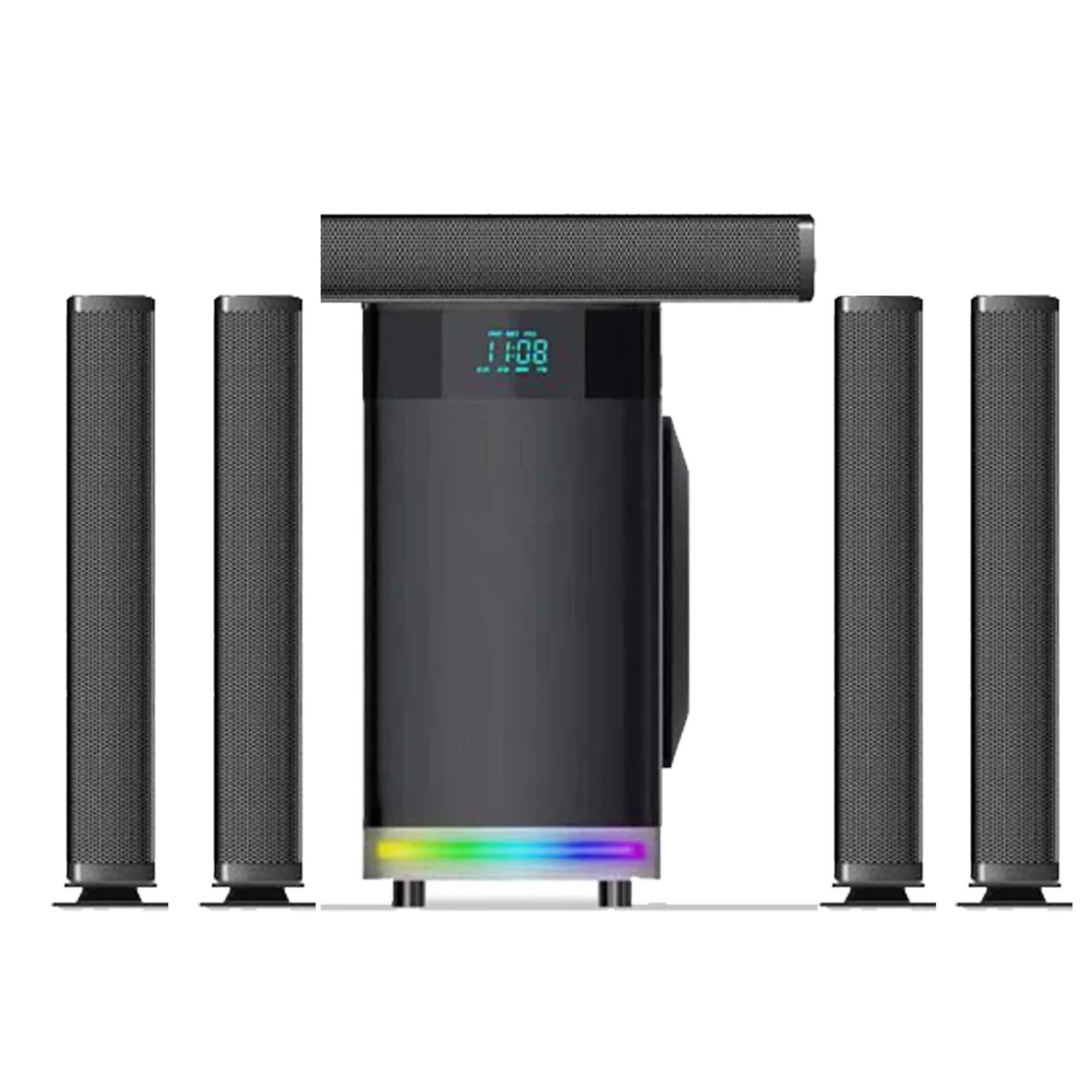 5.1 Subwoofer Speaker Home Theater System with Bluetooth, FM Radio, AUX, Card, USB - GADGET WAGON