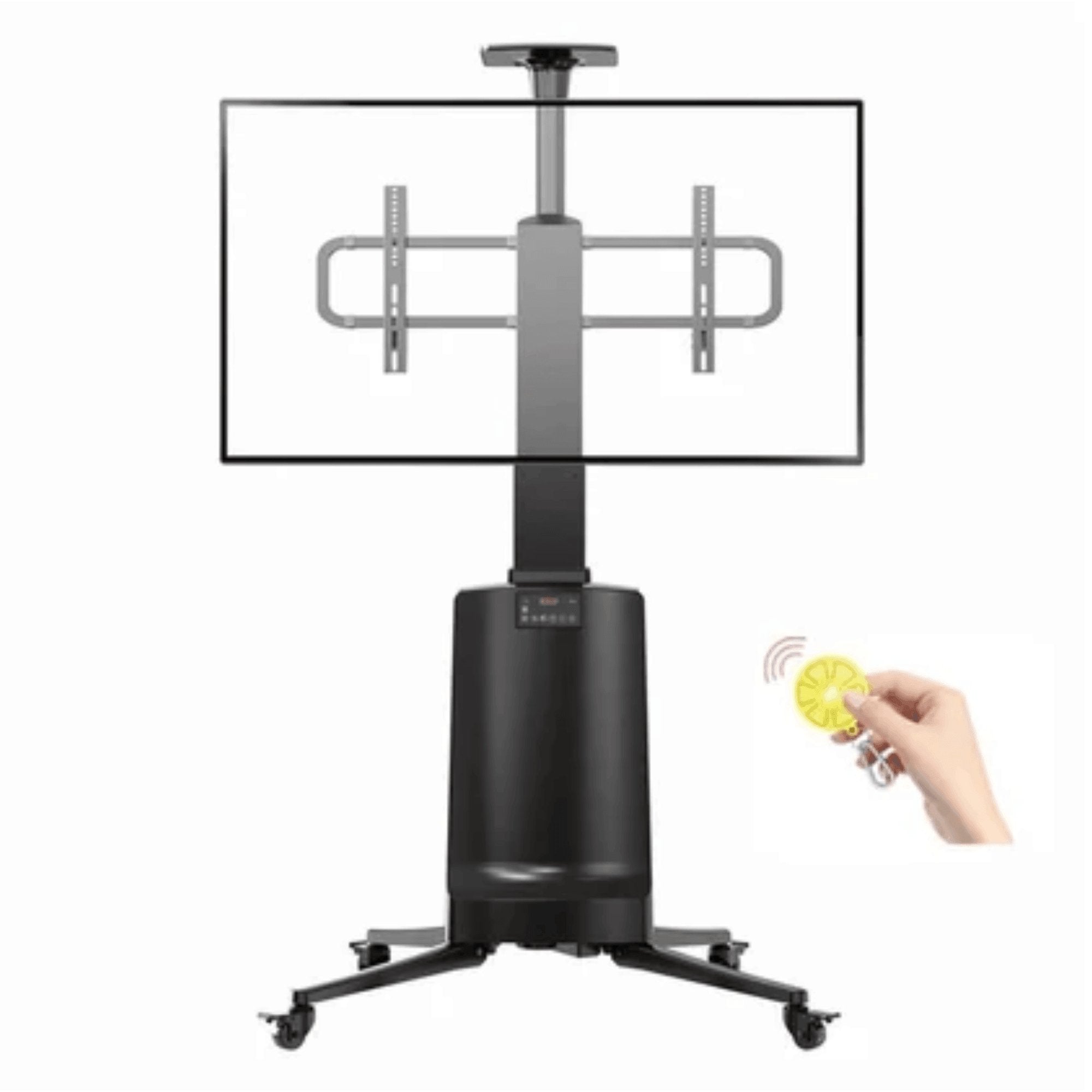 LED TV Motorised Tv Trolley Alumunium 75 85 Inches Interactive panel Cart NB TW85 - GADGET WAGON TV CARTS