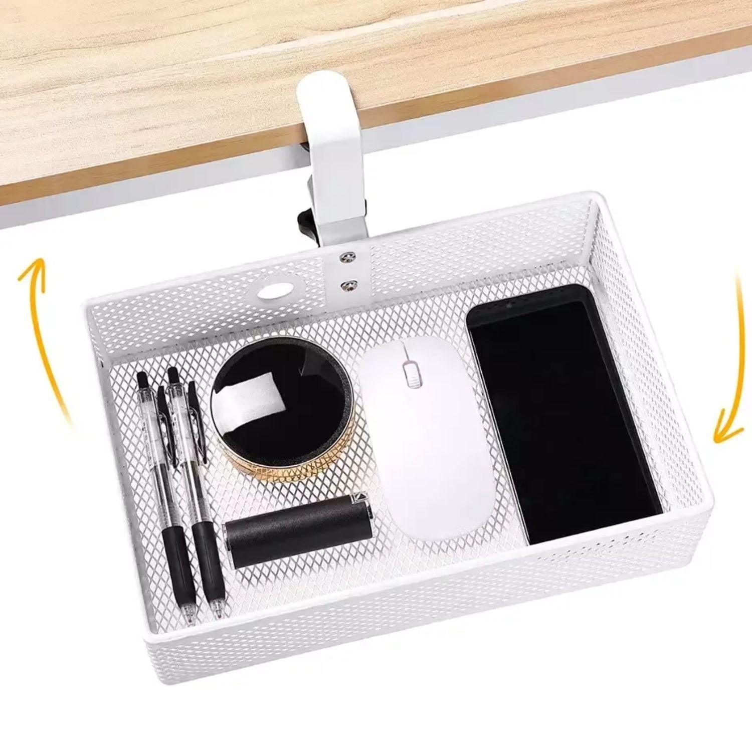 Swivel Cable Management Tray Organizer Under Desk for Office and Home No Drill - GADGET WAGON Desk Arm