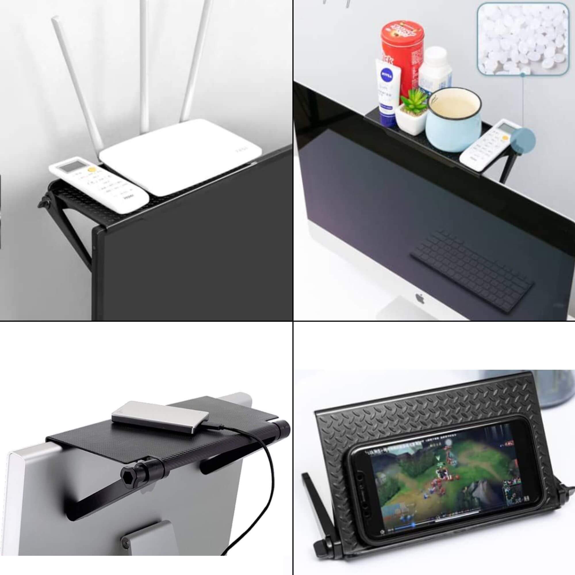 TV Top Shelf 1 Feet Wide for Accessories, Set Top Box, Modem Router - GADGET WAGON Wall Shelves & Ledges