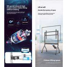 TV Movable Floor Stand Motorised Steel Video Conference Cart Remote Control Electric Adjustable Height Interactive Panel (43-90
