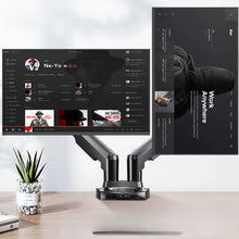 Gas Spring Dual Monitor Desk Arm 17 - 27 Inches F160 NB Stand Mount