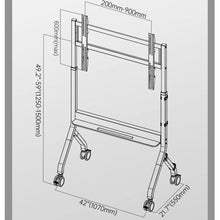 TV Movable Floor Stand Motorised Steel Video Conference Cart Remote Control Electric Adjustable Height Interactive Panel (43-90