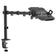 Laptop Desk Arm Stand with Holder for 10-17 Inch Laptops, 2-in-1 Clamp and Grommet Base, Adjustable Height, Retractable Clamps with Cable Cutouts, Non-Slip Pads, Safety Ledge