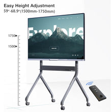 75 to 90 Inches Interactive Panel Movable Floor Stand Motorised Steel Cart Remote Control Electric Adjustable Height NB P220