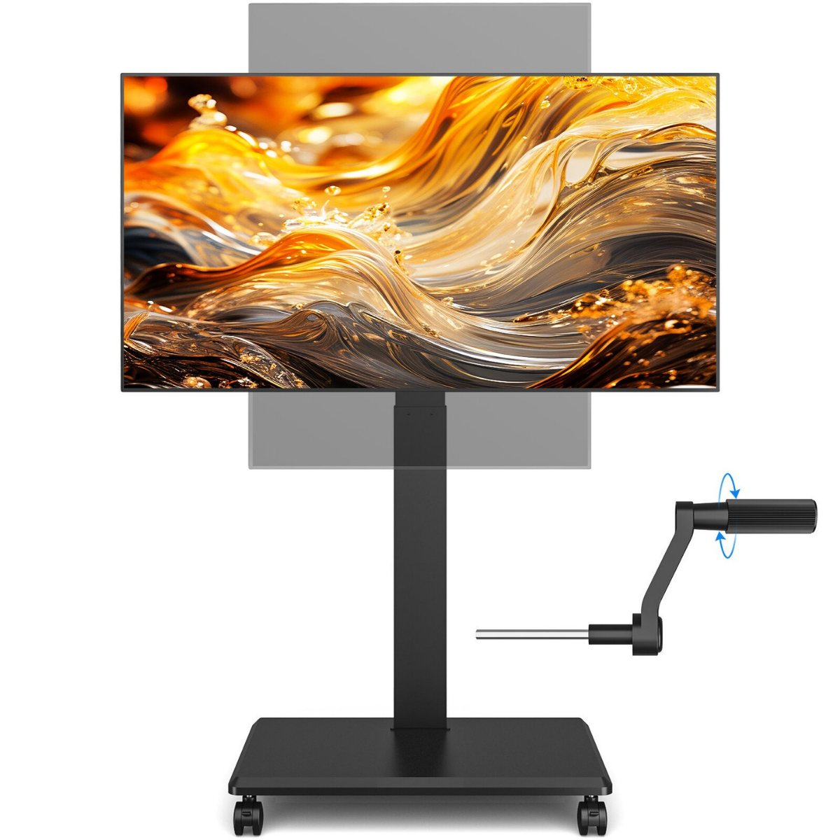 Gadget Wagon 32 - 75" TV Floor Cart with Wheels Portrait to Landscape  90 Degree Rotation Free Shipping
