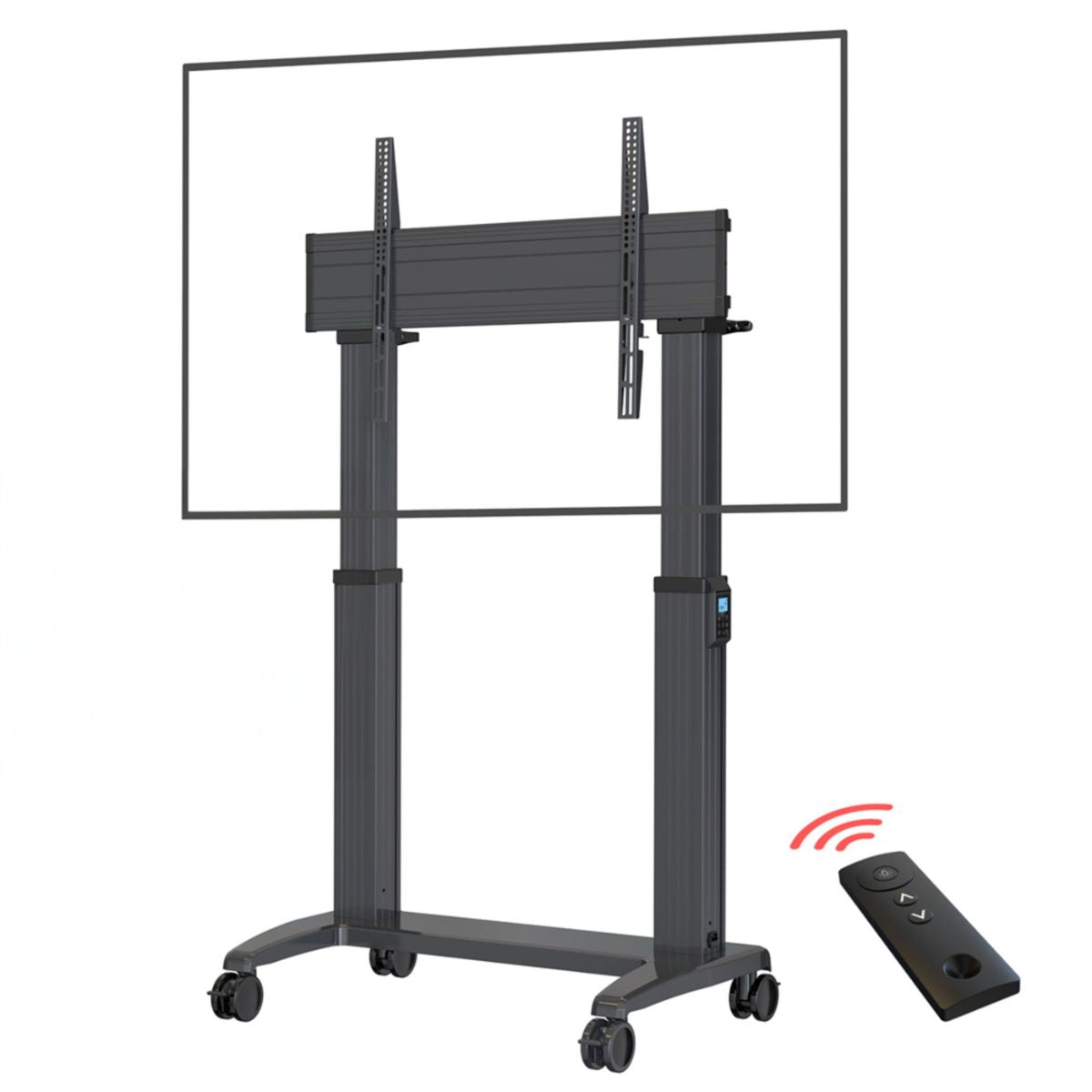 70-120 inch TV Cart Motorized Stand Interactive Panel Lift Heavy Duty | 136.4 Kgs Load Capacity T100