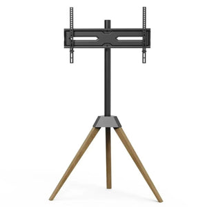 Gadget Wagon Wooden Tripod TV Stand for 32–65 Inch LED LCD Smart TV | Floor Standing TV Mount with Swivel ±25° | Height Adjustable | Heavy Duty 35 kg Capacity | VESA up to 600×400mm FREE SHIPPING