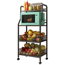 Gadget Wagon Microwave Oven Rack Metal Kitchen Trolley Cart – 4 Tier Movable Storage Organizer free shipping