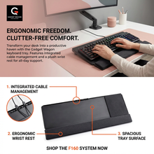 Gadget Wagon Keyboard & Mouse Tray VESA Mount (9.4” x 25.75”) Compatible with VESA Plates free shipping