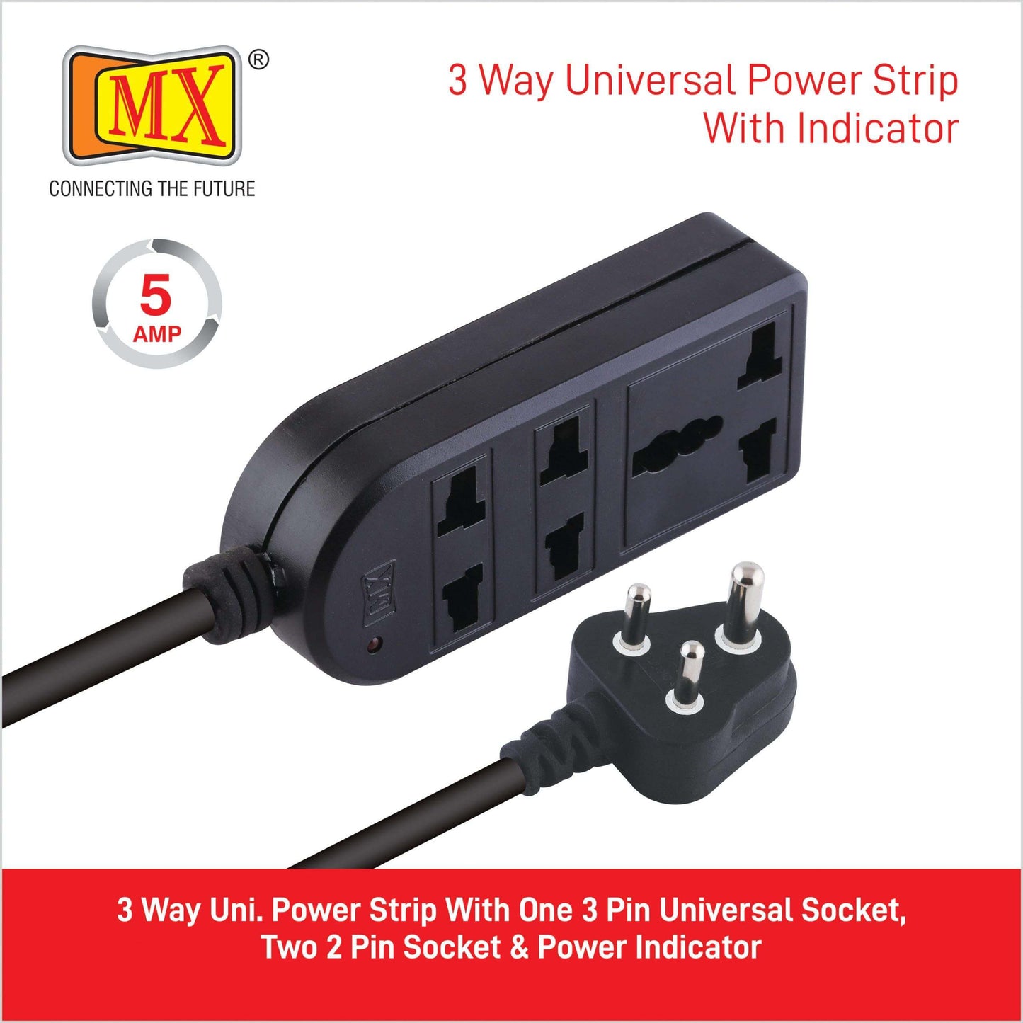 Mx Universal Power Strip 5 Feet Cord 2716