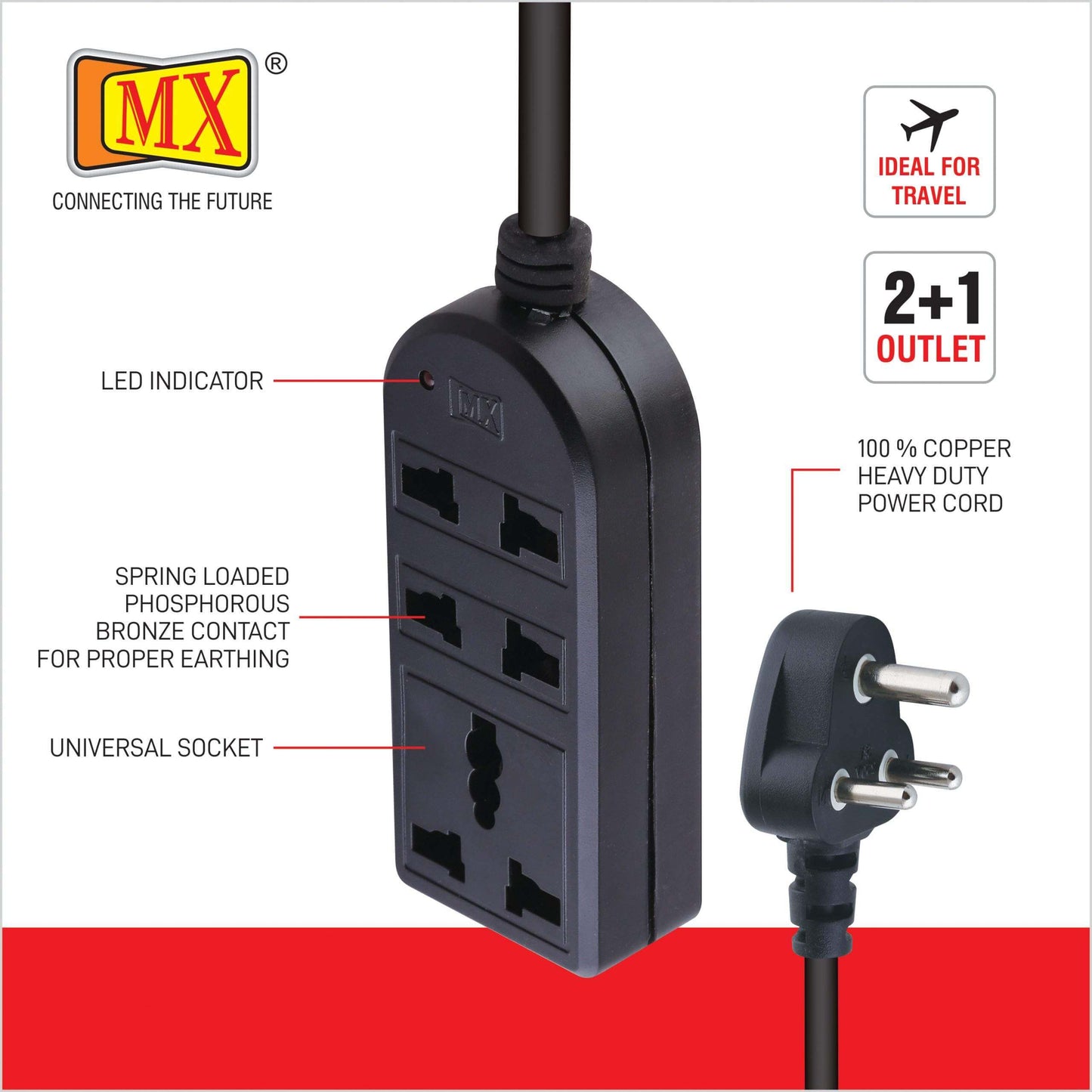 Mx Universal Power Strip 5 Feet Cord 2716