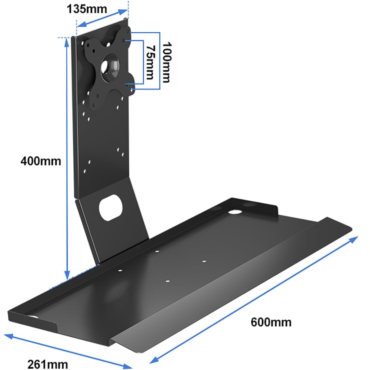 Gadget Wagon 13-27 Inches Monitor & Keyboard Wall Mount with Cable Management free shipping