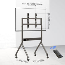 75 to 90 Inches Interactive Panel Movable Floor Stand Motorised Steel Cart Remote Control Electric Adjustable Height NB P220