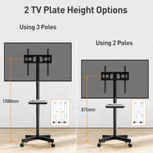 Gadget Wagon Mobile TV Stand for 23-60 Inch Flat Screen TVs, Tilt TV Cart with Adjustable Shelf & Locking Wheels, Rolling TV Floor Stand Max VESA 400x400mm, Portable TV Stand Holds Up to 77lbs. free shipping