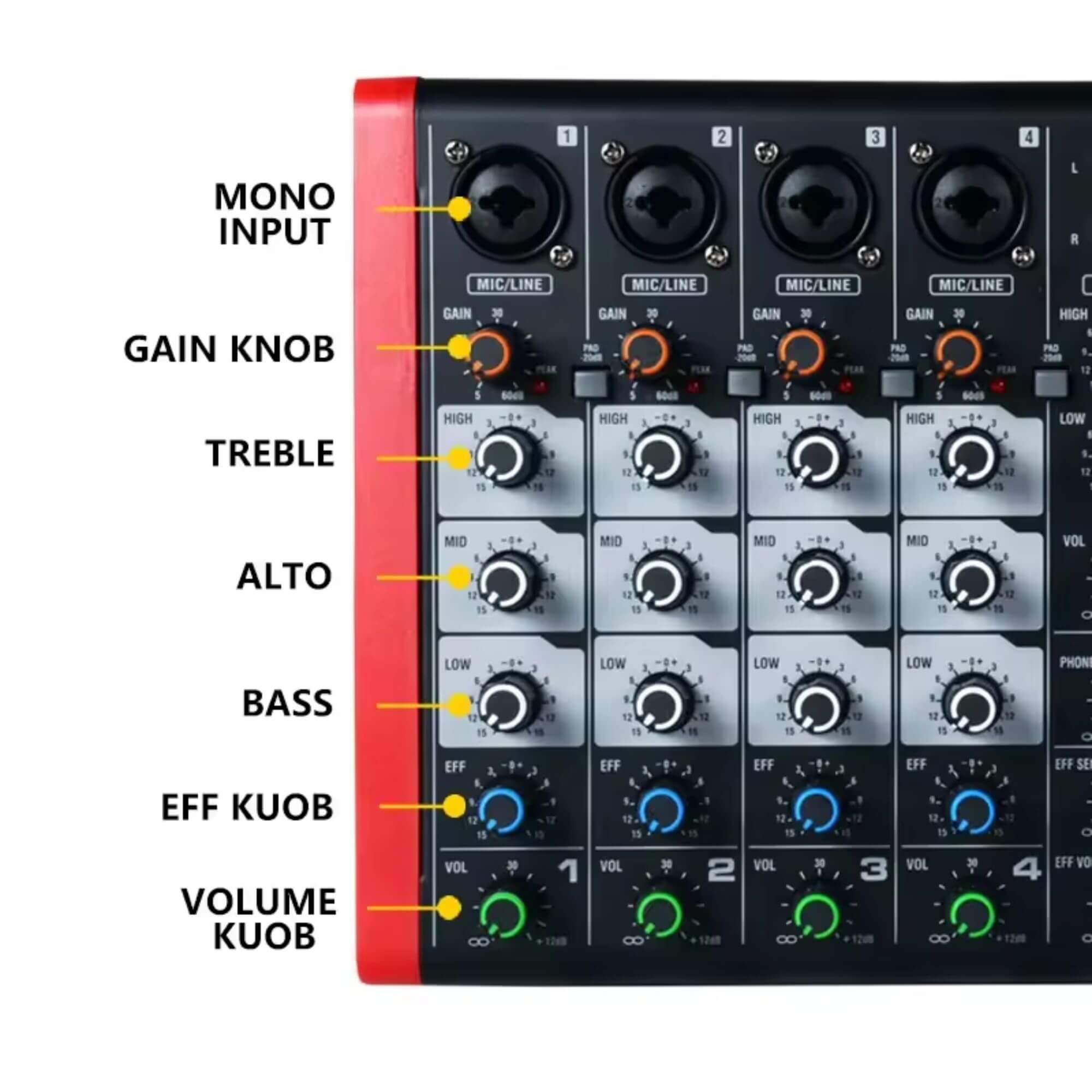 VP8 DJ Mixer: 8 Channel for Studio/Party, USB Recording