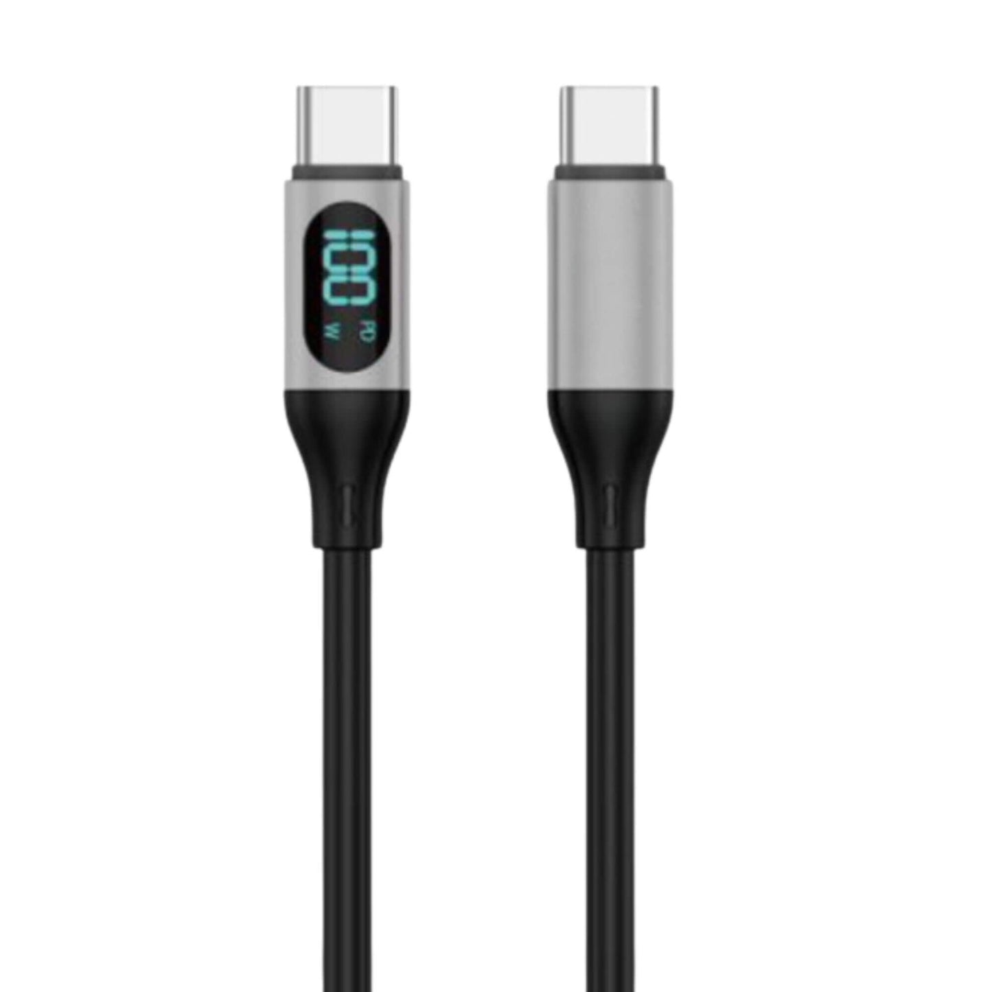 Type C to Type C Cable: 100W PD Fast Charge, LED Display, Data Sync