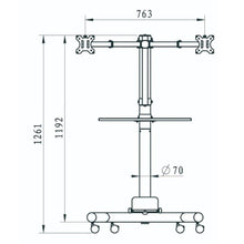 Gadget Wagon Mobile Desktop Monitor and CPU Stand with Keyboard Tray, Height Adjustable, Rolling Base
