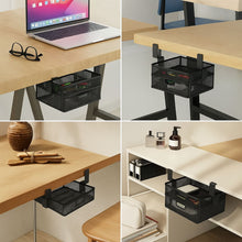 Gadget Wagon Metal Under Desk Organizer with 2 Shelves – No Drill, Office & Home Use (Black) free shipping