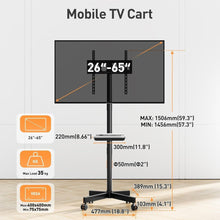 Gadget Wagon Mobile TV Stand for 23-60 Inch Flat Screen TVs, Tilt TV Cart with Adjustable Shelf & Locking Wheels, Rolling TV Floor Stand Max VESA 400x400mm, Portable TV Stand Holds Up to 77lbs. free shipping