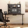Desk Pegboard with Monitor Mount,2X Baskets, 2X Hooks, 1x top Shelf Privacy Panel,43 x 34inch,  Black