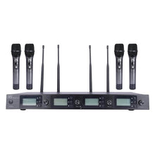 MX UHF Wireless Microphone System -with 4 Handheld Led Display Mics, Receiver for Professional engagements, Conference, PA, DJ Party & Multi-Purpose