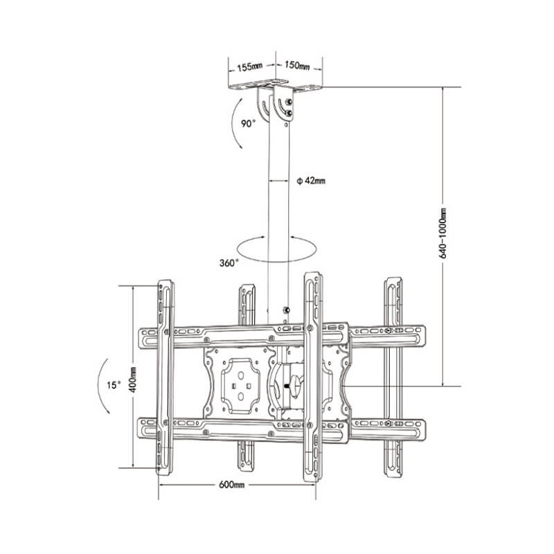 TV DUAL CEILING MOUNT BACK TO BACK-CMK-46TDB, free shipping