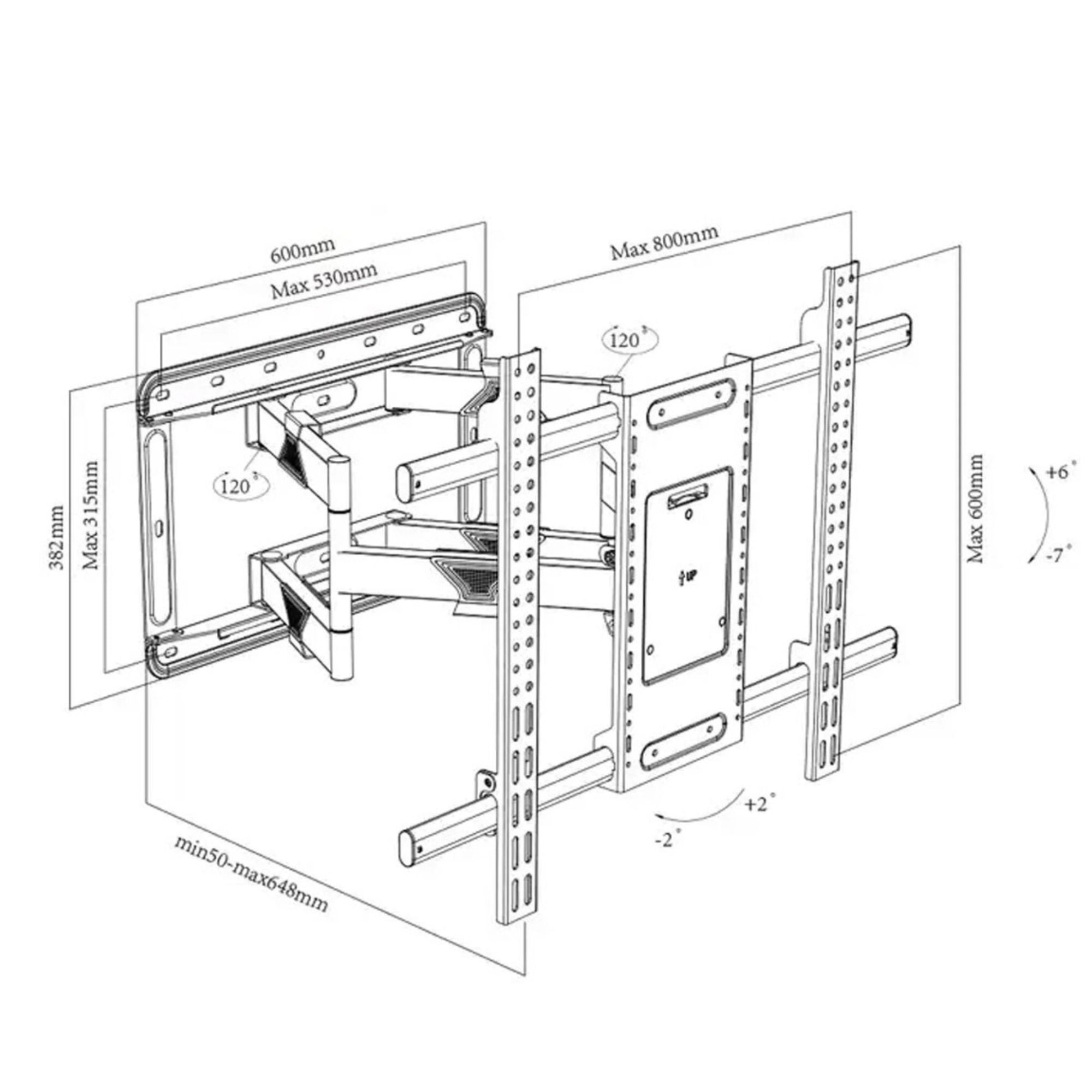 Gadget Wagon 75”–120” Heavy-Duty Adjustable TV & Interactive Panel Mount Stand 100kg Load, VESA 800×600 mm Swivel & Tilt Metal Bracket free shipping