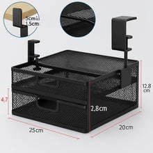 Gadget Wagon Metal Under Desk Organizer with 2 Shelves – No Drill, Office & Home Use (Black) free shipping