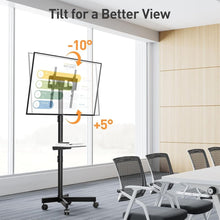 Gadget Wagon Mobile TV Stand for 23-60 Inch Flat Screen TVs, Tilt TV Cart with Adjustable Shelf & Locking Wheels, Rolling TV Floor Stand Max VESA 400x400mm, Portable TV Stand Holds Up to 77lbs. free shipping