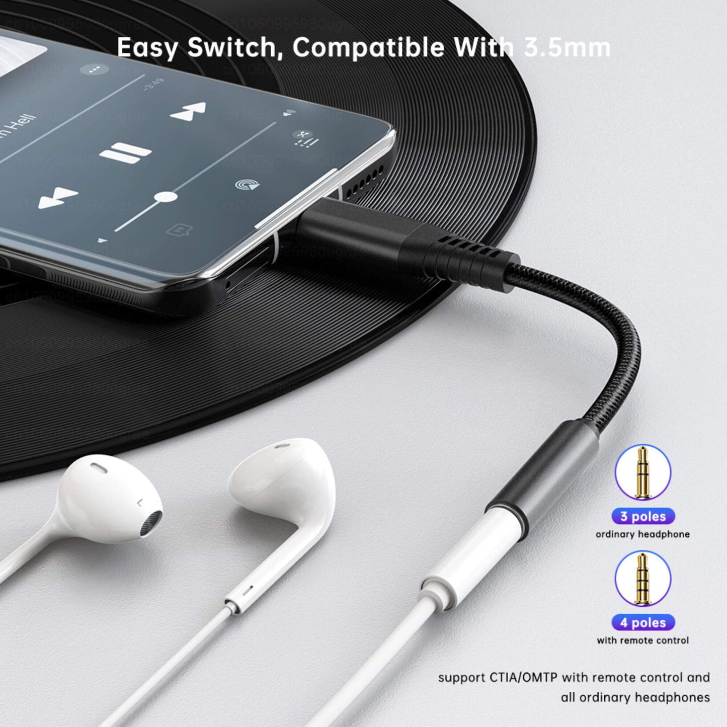 Type-C to 3.5mm Headphone Adapter FREE SHIPPING