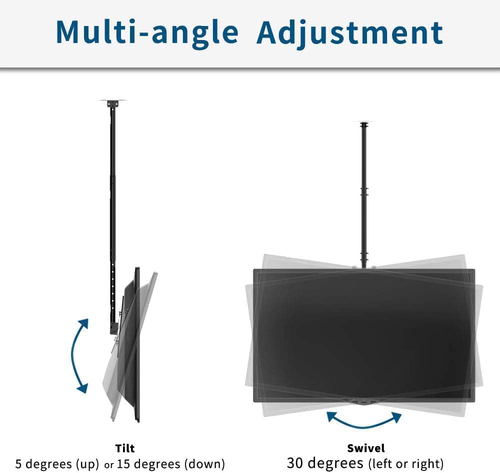 32 - 75 Inch Ceiling TV Mount  TVs | 2-5 Feet | 68.2 Kgs Load Capacity T560-15 FREE SHIPPING