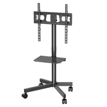 Mobile TV Stand for 23-60 Inch Flat Screen TVs, Tilt TV Cart with Adjustable Shelf & Locking Wheels, Rolling TV Floor Stand Max VESA 400x400mm, Portable TV Stand Holds Up to 77lbs.