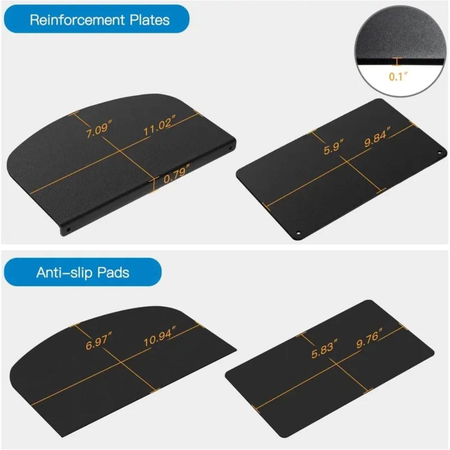 Protective Plate for Metal Monitor Mount Reinforcement Plate for Thin Glass Fragile Tabletop