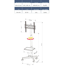 Gadget Wagon 26-65” Portable TV Trolley Cart with Wheels Load upto 35kg with VESA 400x400mm FREE SHIPPING