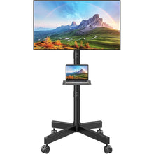 Gadget Wagon Mobile TV Stand for 23-60 Inch Flat Screen TVs, Tilt TV Cart with Adjustable Shelf & Locking Wheels, Rolling TV Floor Stand Max VESA 400x400mm, Portable TV Stand Holds Up to 77lbs. free shipping