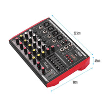 Gadget Wagon Portable 6-Channel Mixing Console Mixer 7-band EQ Built-in 48V Phantom Power Supports BT Connection USB MP3 Player for Music Recording DJ Network Live Broadcast Karaoke Free Shipping